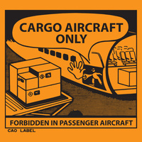 Cargo Aircraft Only Label - 110mm x 120mm - 500/roll