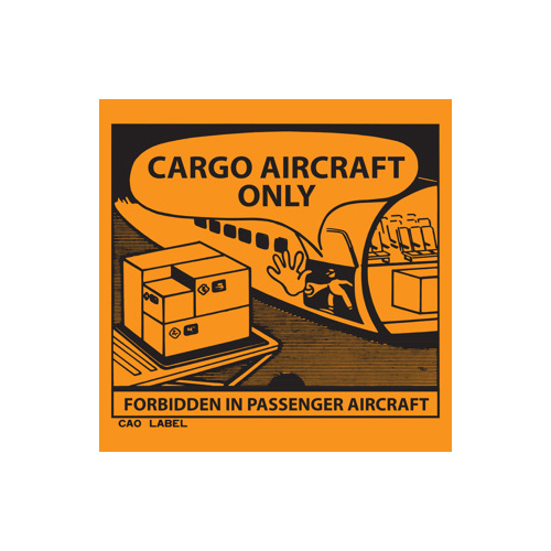 Cargo Aircraft Only Label - 110mm x 120mm - 500/roll